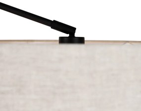 Подова лампа черна със светло сив абажур 50 см регулируема - Editor