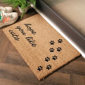 Изтривалка от кокосови влакна 60x90 cm Hope You Like Cats – Artsy Doormats