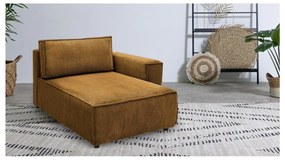 Модул за диван от велур в цвят горчица, десен ъгъл Nihad modular - Bobochic Paris