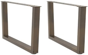 4012639 vidaXL Крака за масичка за кафе, V-образни, 2 бр., естествена стомана, 70 x (42-43,3) см, стомана