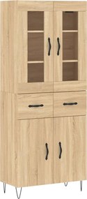 3198564 vidaXL Висок шкаф, дъб сонома, 69,5x34x180 см, инженерно дърво