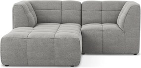 Сив ъглов диван от прежда с примки от букле (ляв ъгъл) Aloha – Makamii