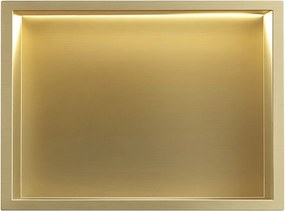 Вграден рафт за баня LED 30x45 brush gold