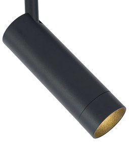 Модерен прожектор черен за 1-фазна релсова система GU10 35mm - Slimline Uzzy