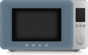 Комбинирана микровълнова фурна с горещ въздух SMEG Collezione MOC02SBMEU, 900W, 27 л, 25 програми, Плавно затваряне, Индивидуални настройки, Син