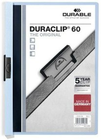 Папка за Документи Durable Duraclip 60 Син Прозрачен A4 25 Части