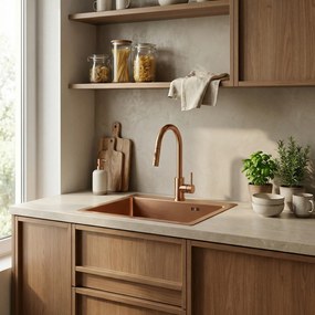 Стоманена мивка Leo 50 BRUSH COPPER