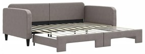 3196824 vidaXL Канапе с изтеглящо разтегателно легло таупе 100x200 см плат