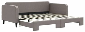 3196824 vidaXL Канапе с изтеглящо разтегателно легло таупе 100x200 см плат