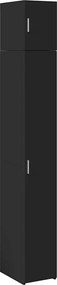 3281260 vidaXL Тесен шкаф за съхранение черен 30x42,5x225 см инженерно дърво
