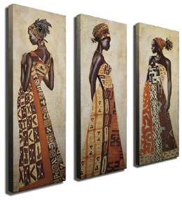 Живопис върху платно от 3 части Лусака - Wallity