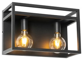 Интелигентна стенна лампа черна с рафт с 2 WiFi G95 - Cage Rack