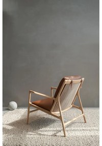 Кожен фотьойл в кафяво-натурален цвят Dedo - Gazzda