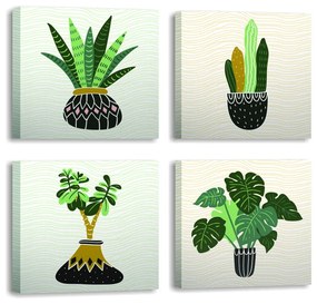 Картини в комплект от 4 бр. 30x30 cm Plants - Wallity