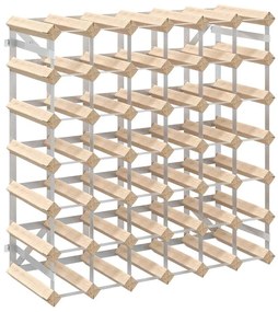 282470 vidaXL Стойка за вино за 42 бутилки, масивна борова дървесина