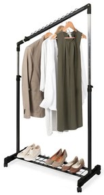 Черна метална телескопична/на колелца стойка за дрехи Under Stairs – Compactor