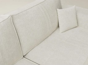 Кремав шенилов сгъваем/с място за съхранение ъглов диван (ляв ъгъл/L форма) Tonga – Maison de Rêve