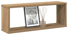 856590 vidaXL Стенни кубични рафтове, 4 бр, дъб артизан, 60x15x23 см