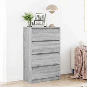 815076 vidaXL Сайдборд, сив сонома, 60x35x98,5 см, инженерно дърво