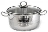 Иноксова тенджера със стъклен капак 28x18см 10.5л HR-PERFECT GASTRO-(4TTCKK1128006)