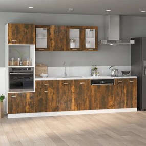 815564 vidaXL Долен шкаф за мивка "Lyon", опушен дъб, 80x46x81,5 см, инженерно дърво