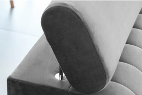 Светлосив кадифен разтегателен диван 261 cm Laurence – ELTAP