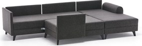Антрацитен ъглов разтегателен диван (U-образен) Belen - Balcab Home