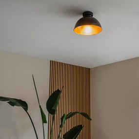 Индустриален плафон черен & златен 28 см - Magnax