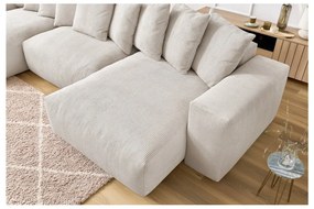 Кремав ъглов диван от рипсено кадифе Voltaire – Bobochic Paris