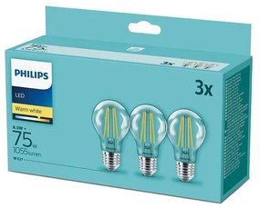 К-кт 3 бр. LED крушки Philips E27/8,5W/230V 2700K