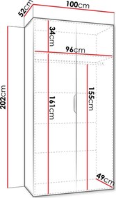 Гардероб Малага двукрилен-Артизан