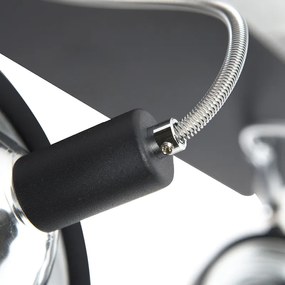 Дизайнерски прожектор черен 2-светлина регулируем - Nox