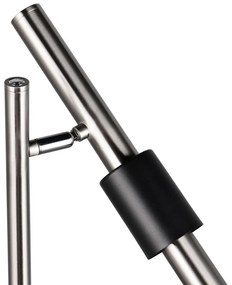 LED подова лампа в черен и сребрист цвят (височина 150 cm) Ikaris – Trio Select