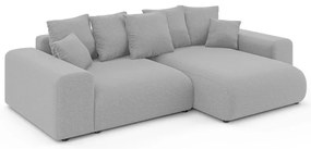 Светлосив разтегателен ъглов диван с място за съхранение (променлив) Luma – Ropez