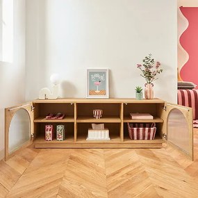 ТВ шкаф atmosphera Lousada, 2 врати и 1 рафт, 160x40x55 cm, Акация, MDF