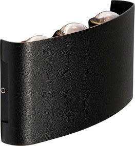 Външна стенна лампа черна с LED 6-светлина IP54 - Silly