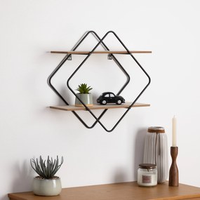 Рафт за стена atmosphera Nena, Метал и MDF, 48x18x48 см