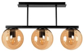 Плафон ТРЕВИЗО, черен/мед, 3хE27