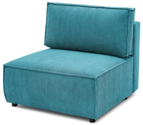 Модул за диван от син велур, централна част Nihad modular - Bobochic Paris