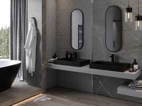 Mexen Loft овално огледало за баня 100 x 35 см, черна рамка - 9851-100-035-000-70
