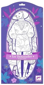 Djeco - Комплект хартиени кукли за оцветяване 32см Заха и приятели DJ09546