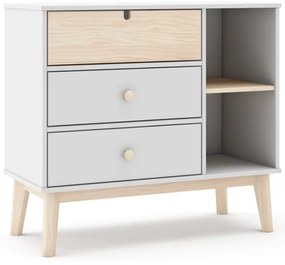 Бял нисък детски скрин 90x40 cm Estefania – Marckeric