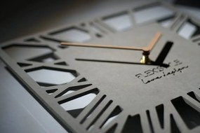 Сив квадратен стенен часовник 30 см