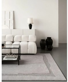 Сив вълнен килим 133x190 cm Morphic Rocca – Agnella