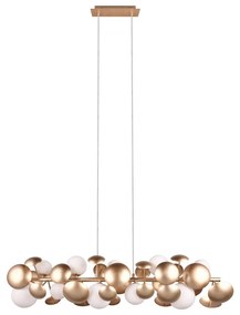 Висяща лампа със стъклен абажур в златисто-бяло Bubble - Trio Select