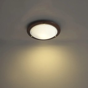 Класически плафон червен с бяло стъкло - Mesiac