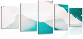 картини от 5 части – Абстракция на синята лагуна