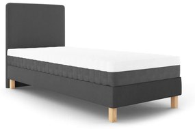 Тъмно сиво единично легло Lotus, 90 x 200 cm - Mazzini Beds