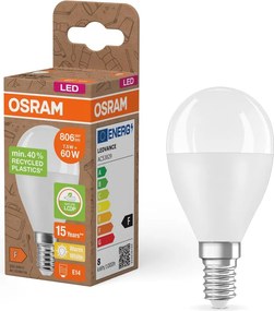 LED крушка от рециклирана пластмаса P45 E14/7,5W/230V 2700K - Osram