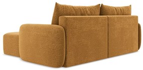 Оранжев разтегателен ъглов диван с място за съхранение (десен ъгъл) Kalena – Makamii